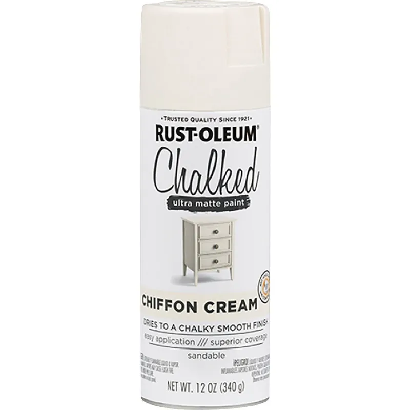 Rust-Oleum 302596 Chalked 12 Oz. Ultra Matte Spray Paint Chiffon Cream