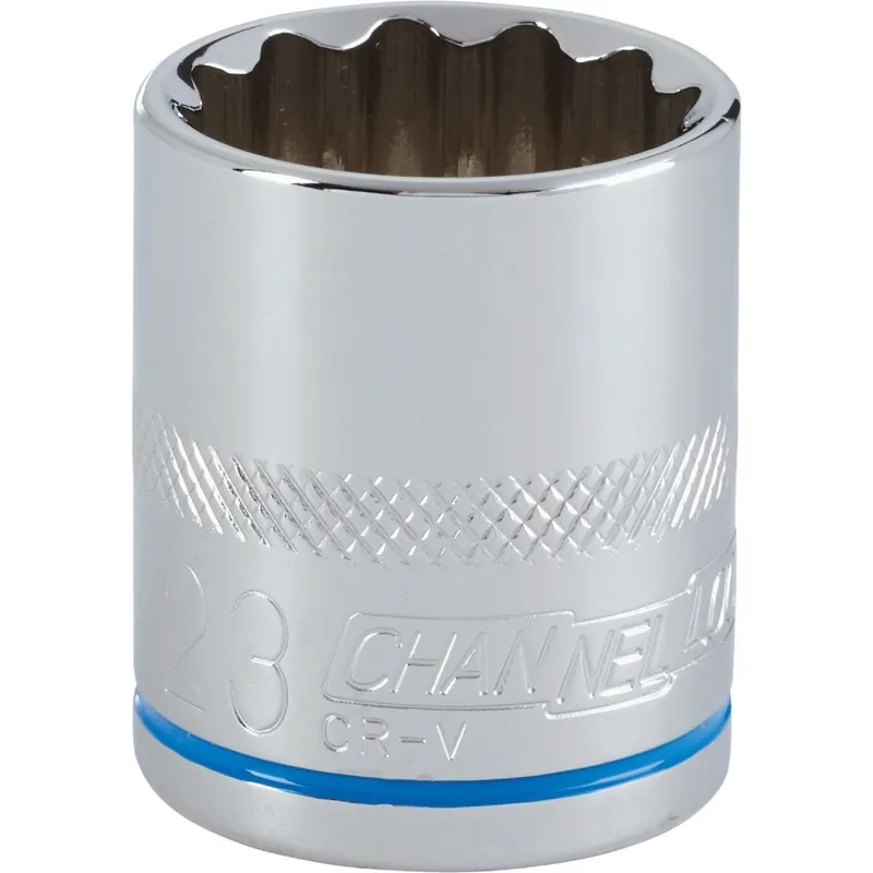 Channellock 397733 1/2 In. Drive 23 mm 12-Point Shallow Metric Socket