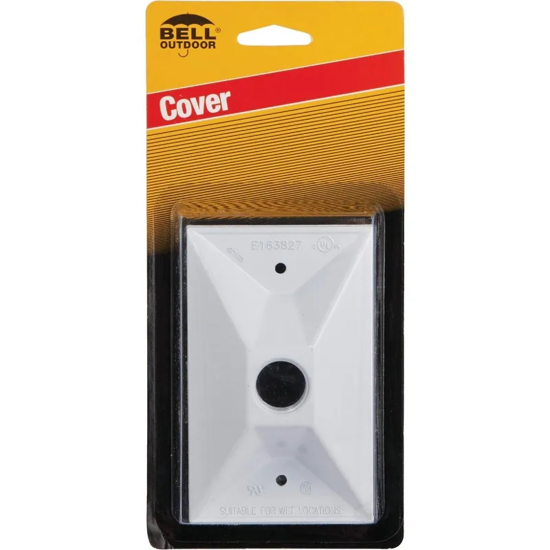 Hubbell 5186-6 1-Outet White Zinc Weatherproof Electrical Cover
