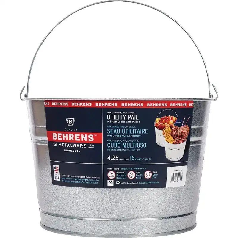Behrens C17GS Galvanized Steel Pail 4.25 Gallon