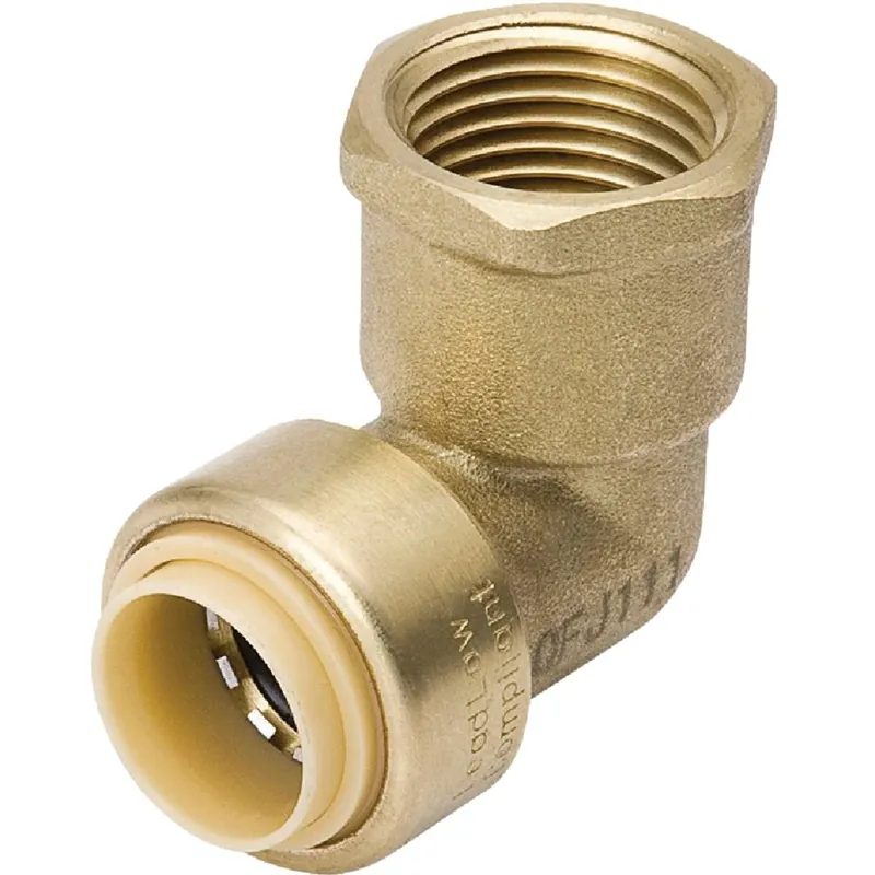 ProLine 6631-303 1/2 In. PF x 1/2 In. FPT 90 Deg. Push Fit Brass Elbow (1/4 Bend)