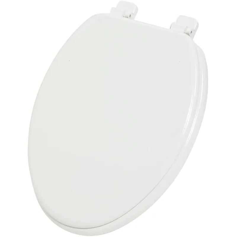 Home Impressions WMS-19-R1-W Elongated Closed Front White Wood Toilet Seat