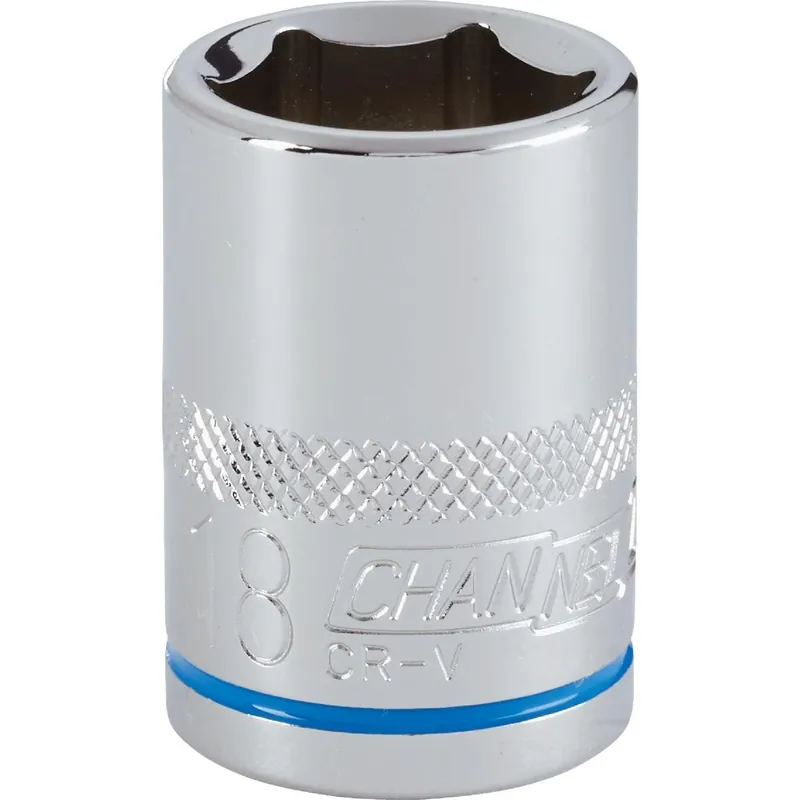 Channellock 302811 1/2 In. Drive 18 mm 6-Point Shallow Metric Socket