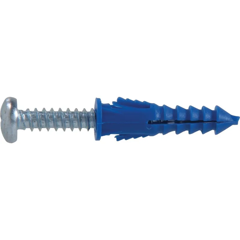 HILLMAN 41821 Thread x 1-1/4 In. Blue Ribbed Plastic Anchor (25 Ct.)