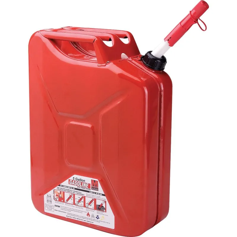 Midwest Can 5810 5 Gal. Steel Gasoline Fuel Can Red
