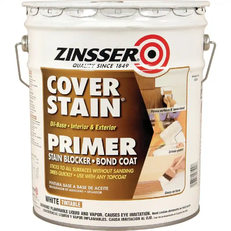 Zinsser 3500 RSO3500 Cover-Stain Oil-Base Interior/Exterior Sealer And Stain-Killer Primer White 5 Gal.