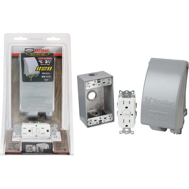 TayMac MKG4280SS Vertical Horizontal Weatherproof In-Use Outdoor GFCI Kit