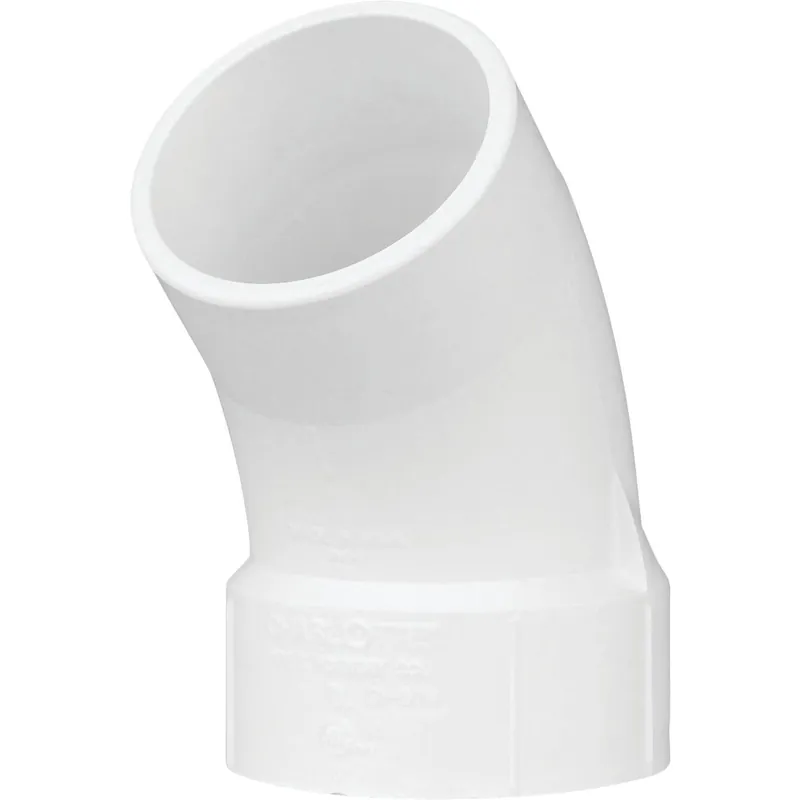 Charlotte Pipe PVC003231200HA 3 In. Schedule 40 45 Deg. DWV PVC Street Elbow (1/8 Bend)
