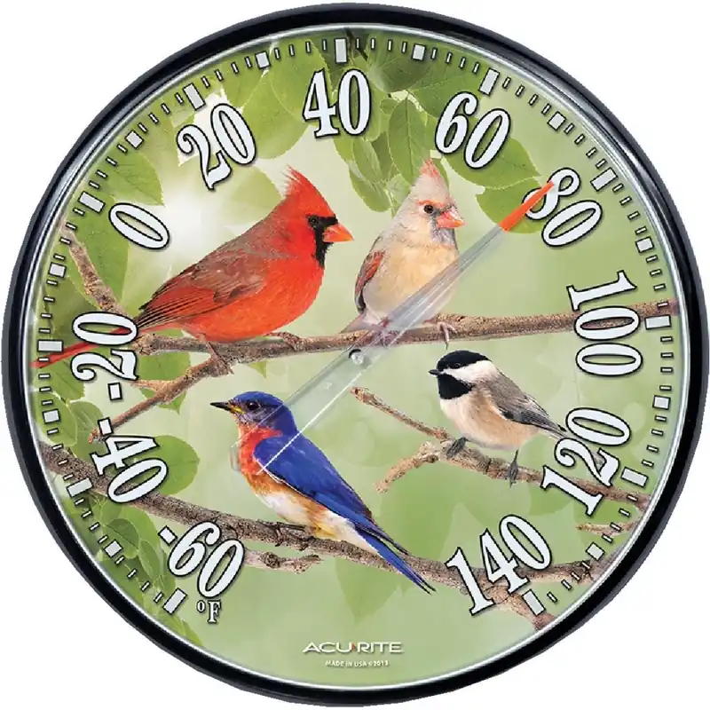 Acurite 01781 Plastic Dial Songbird Indoor & Outdoor Thermometer