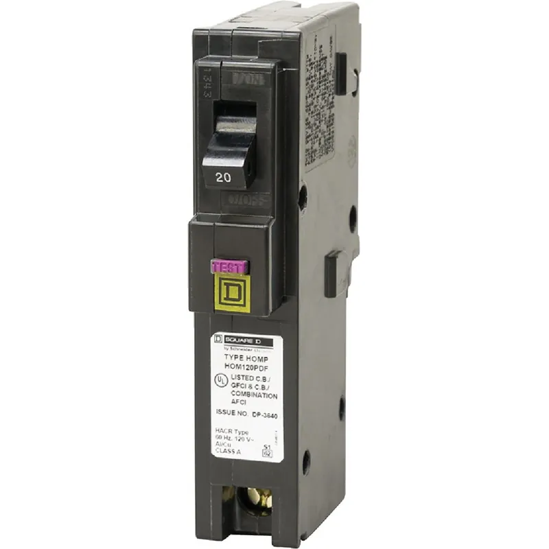 Square D HOM120PDFC Homeline 20A Single-Pole CAFCI Plug-On Neutral Dual Function Circuit Breaker