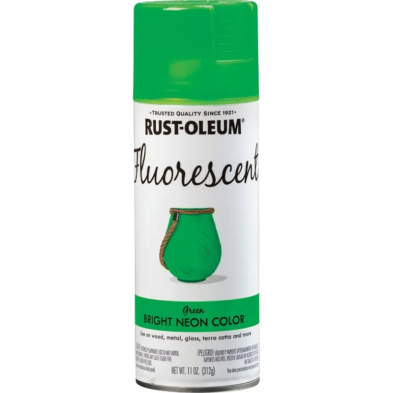 Rust-Oleum 342417 Gloss Spray Paint Fluorescent Green Each