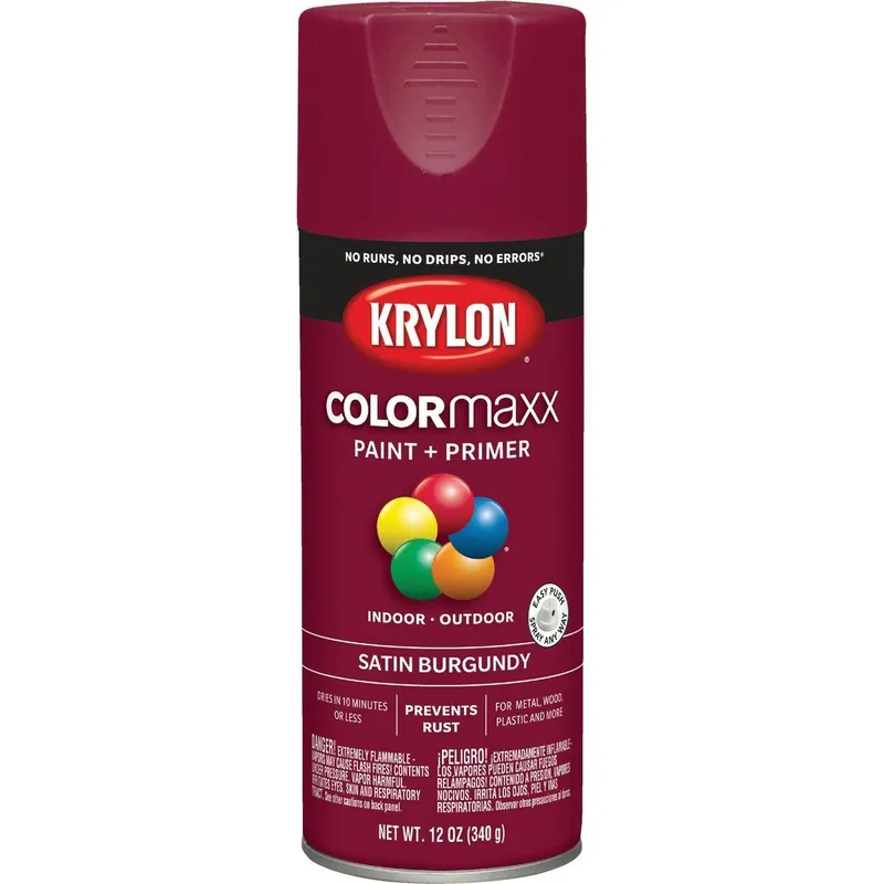 Krylon K05560007 ColorMaxx 12 Oz. Satin Spray Paint Burgundy