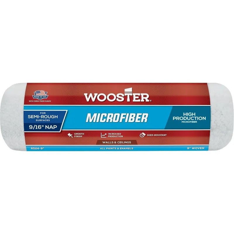 Wooster Brush R524-9 Wooster 9 In. x 9/16 In. Microfiber Roller Cover
