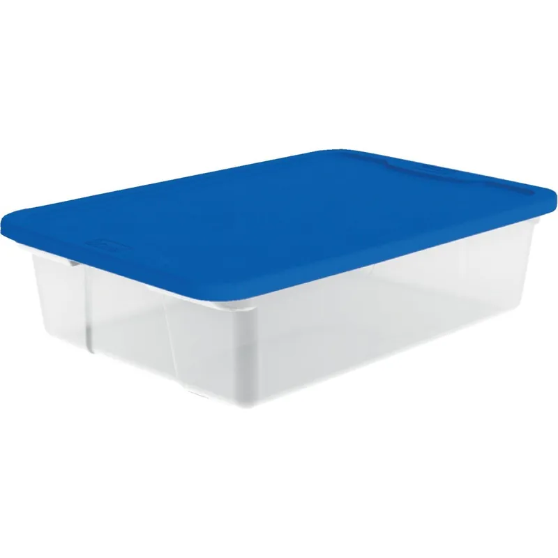 Homz 3228CLBL.08 28 Qt. Clear Storage Tote