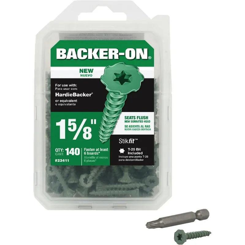 Buildex 23411 Backer-On #10 x 1-5/8 In. Cement Board Screw (140 Ct.)