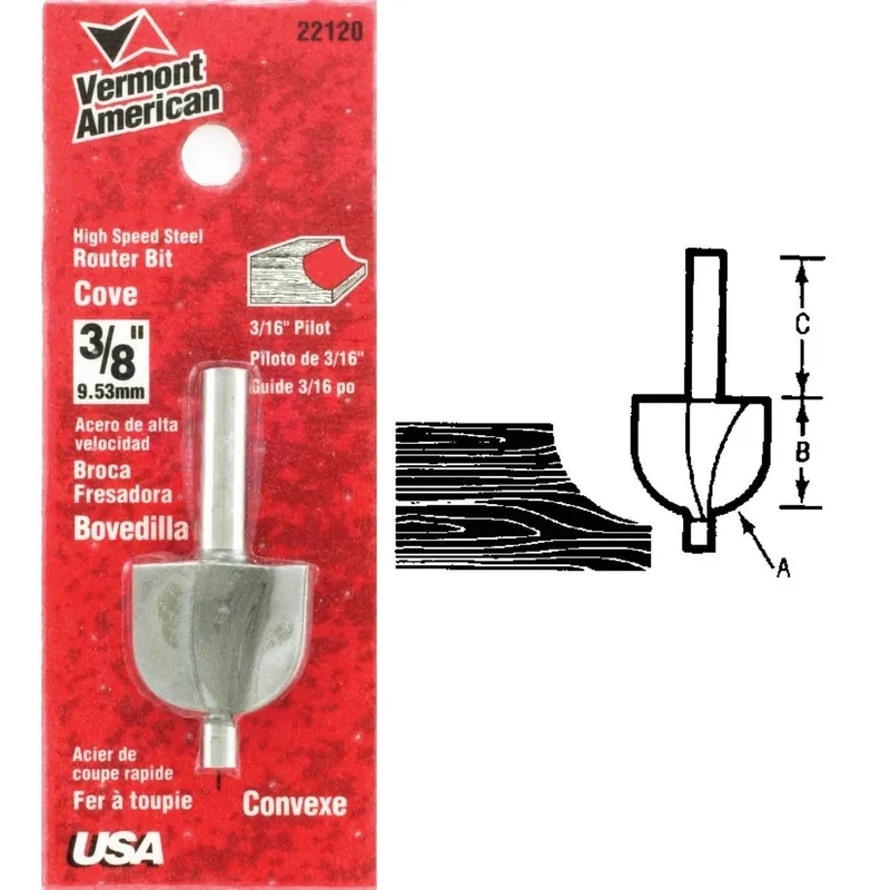 Vermont American 23140 Carbide Tip 1-1/4 In. Cove Bit