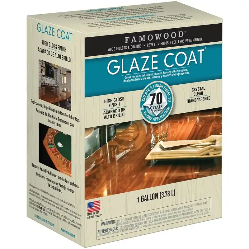 FAMOWOOD 5050110 GLAZE COAT 128 Oz High Gloss Pour On Finish