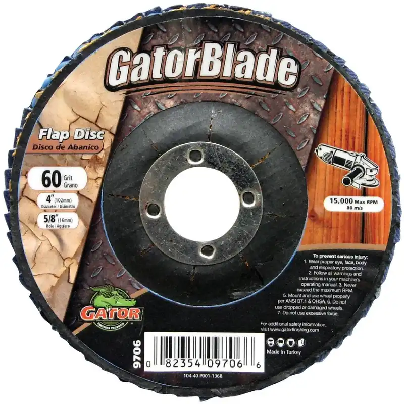Gator 9706 Gator Blade 4 In. x 5/8 In. 60-Grit Type 29 Angle Grinder Flap Disc