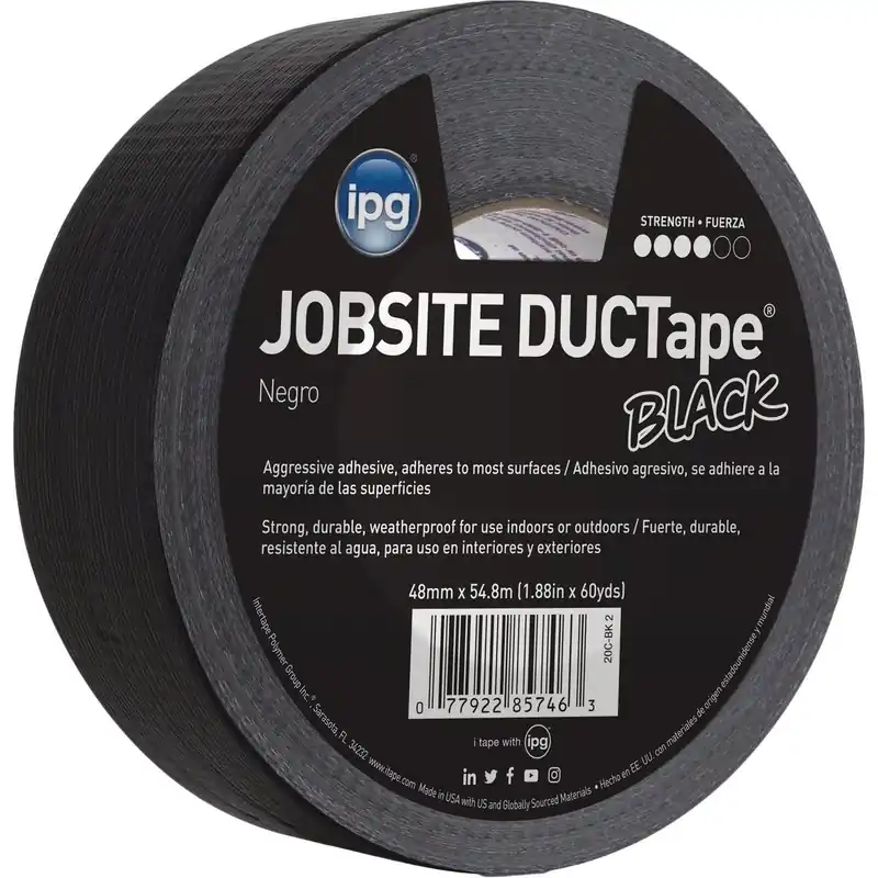 Intertape 20C-BK2 DUCTape 1.88 In. x 60 Yd. General Purpose Duct Tape Black