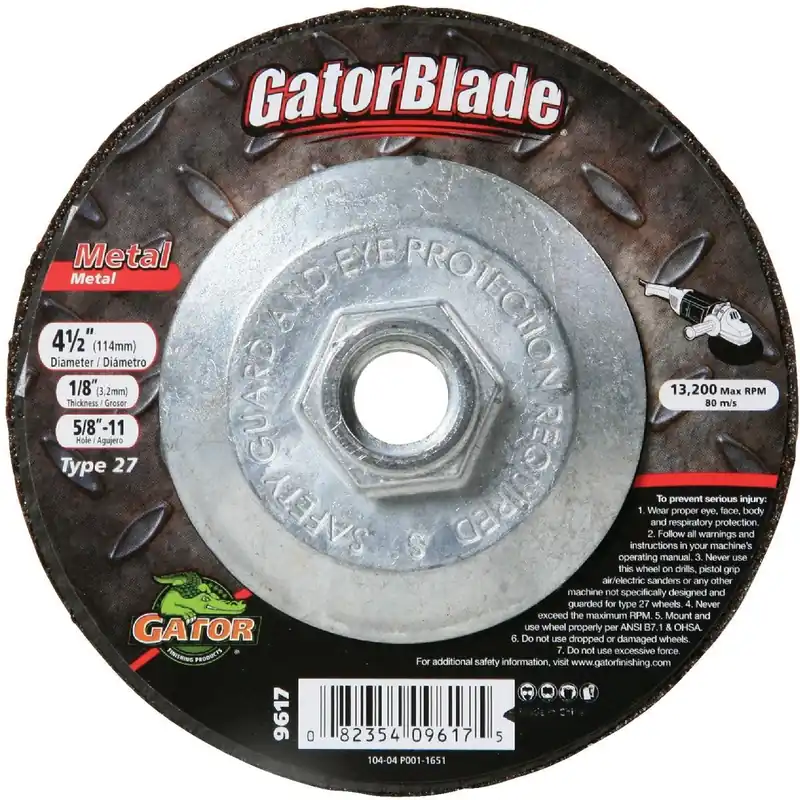 Gator 9617 Blade Type 27 4-1/2 In. x 1/8 In. x 5/8 In.-11 Metal Cut-Off Wheel