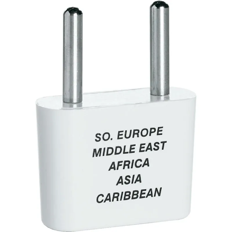 Conair NW1XR 2-Blade Thin Pin Foreign Adapter Plug Europe/Africa/Middle East/Asia