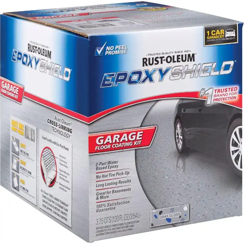 Rust-Oleum 251965 EPOXYSHIELD Gloss Garage Floor Coating Kit Gray 120 Oz.