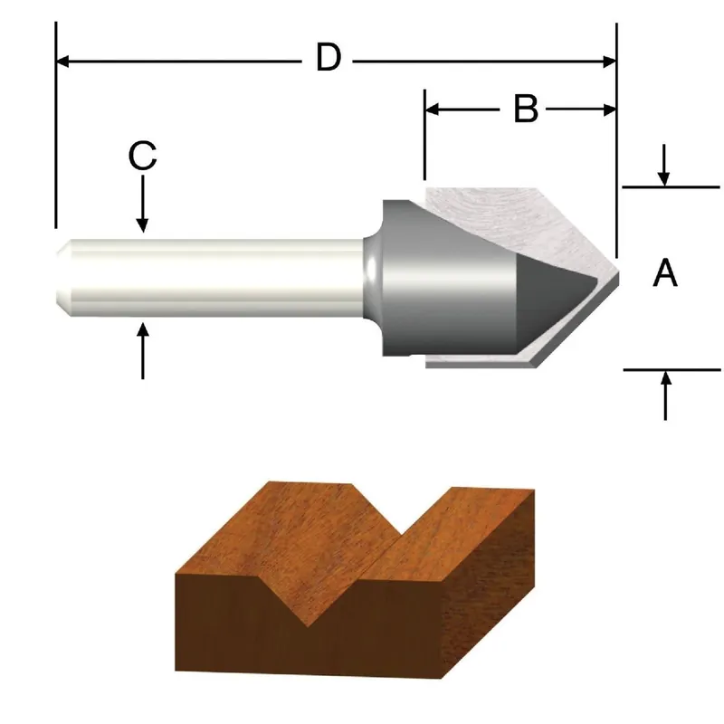 Vermont American 23119 Carbide Tip 60 Degree V-Groove Bit