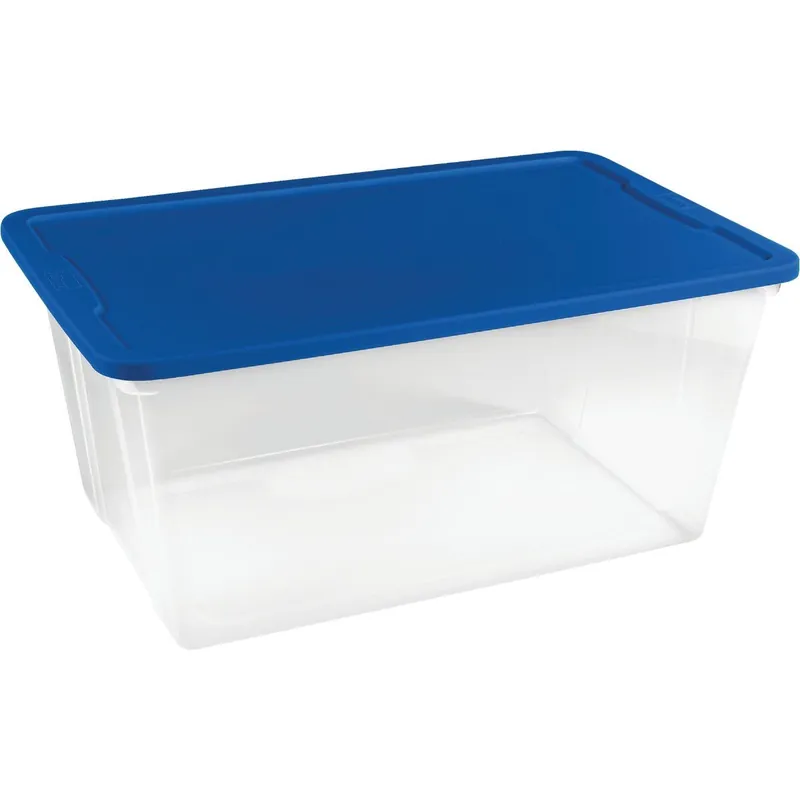 Homz 3290CLBL.06 90 Qt. Clear Storage Tote