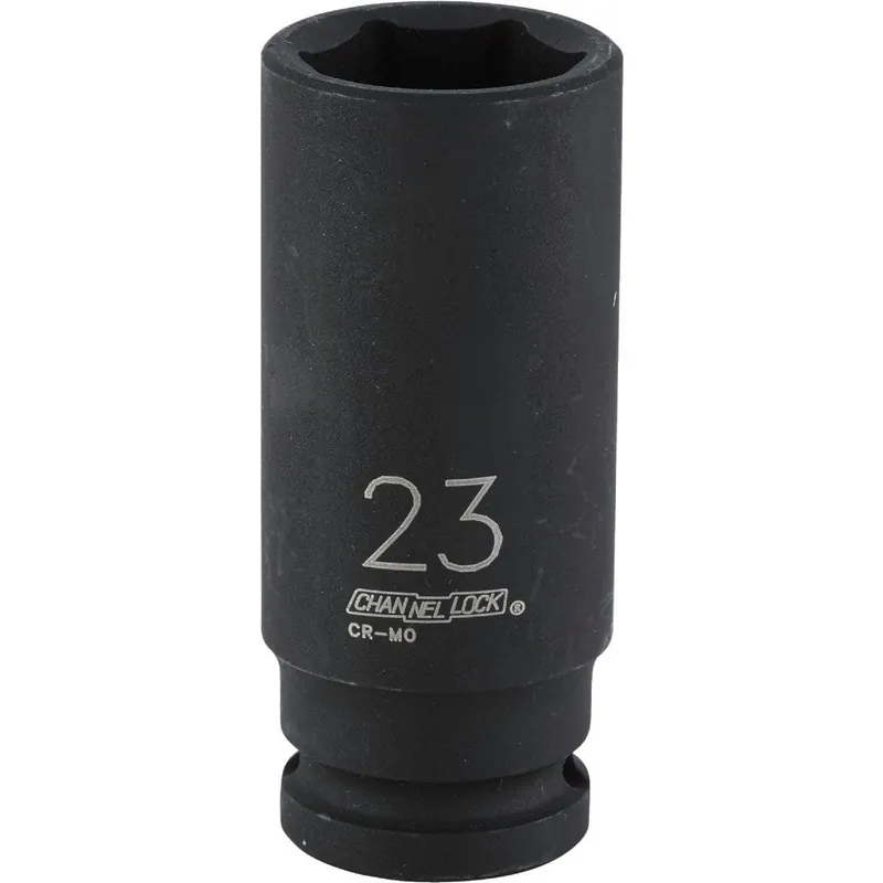 Channellock 302922 1/2 In. Drive 23 mm 6-Point Deep Metric Impact Socket