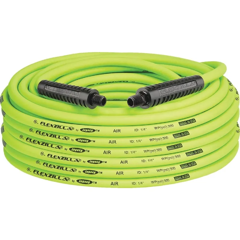 Flexzilla HFZ14100YW2 Air Hose 1/4 In. x 100 Ft. MNPT Fittings