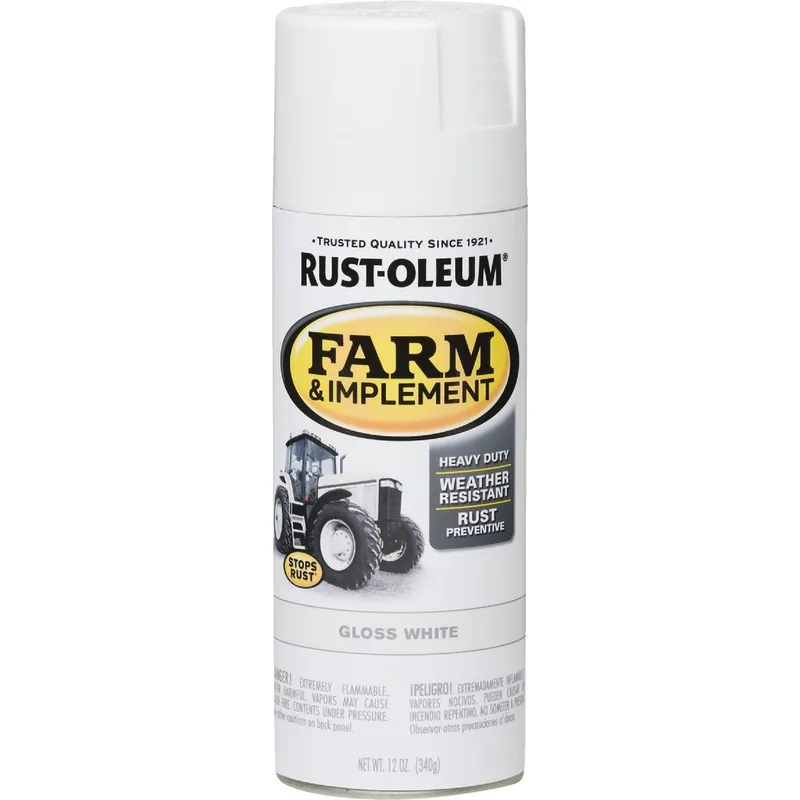 Rust-Oleum 280132 Gloss White Farm & Implement Spray Paint