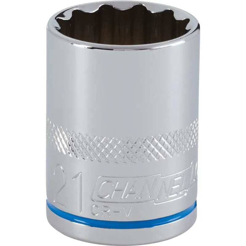 Channellock 397717 1/2 In. Drive 21 mm 12-Point Shallow Metric Socket