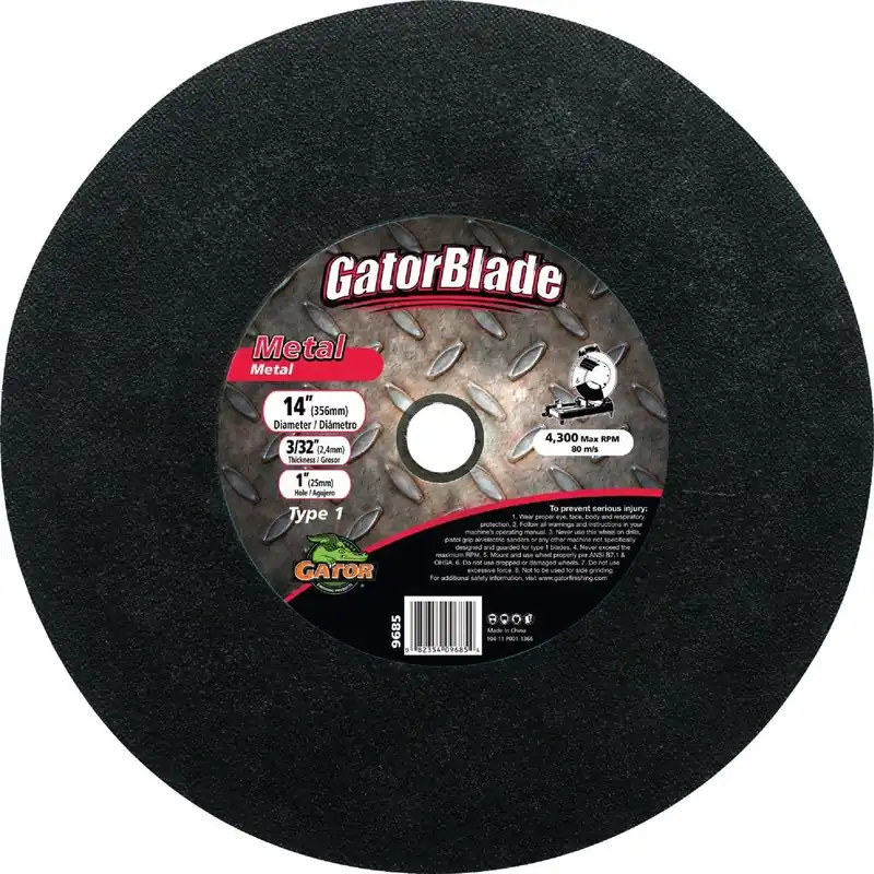 Gator 9675 Blade Type 1 12 In. x 3/32 In. x 1 In. Metal Cut-Off Wheel