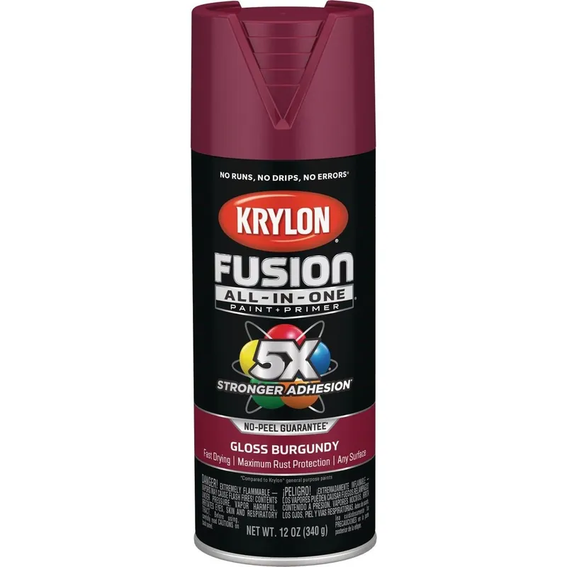 Krylon K02704007 Fusion All-In-One Gloss Spray Paint & Primer Burgundy