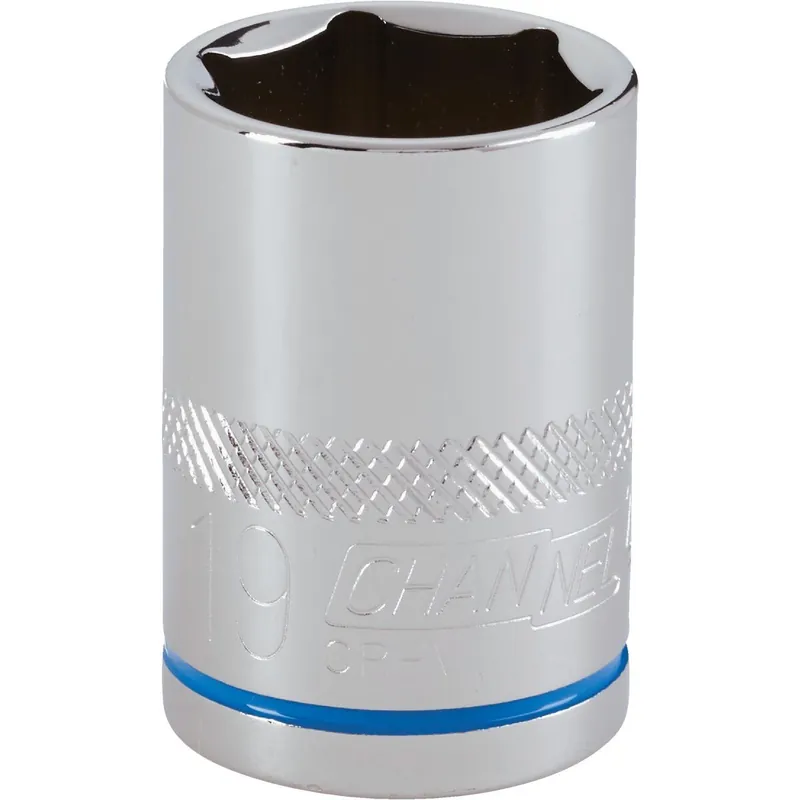 Channellock 302814 1/2 In. Drive 19 mm 6-Point Shallow Metric Socket