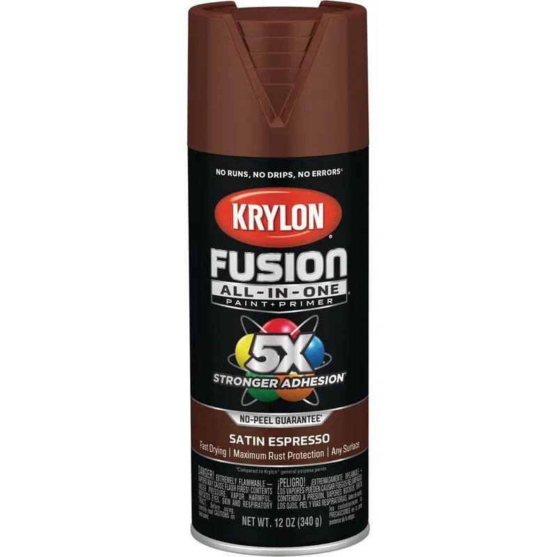 Krylon K02738007 Fusion All-In-One Satin Spray Paint & Primer Espresso