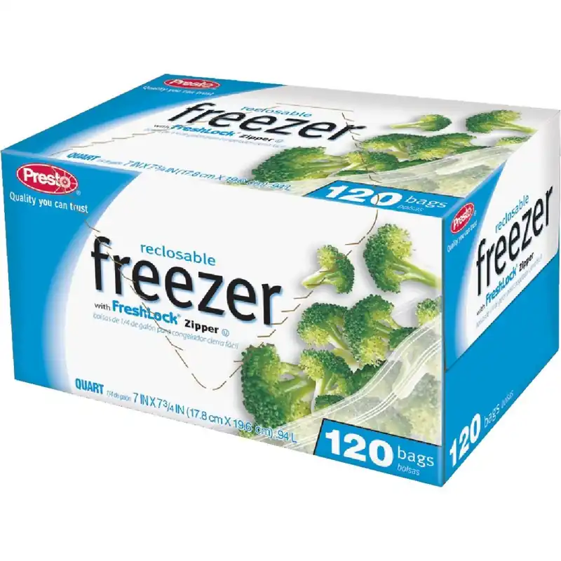 Presto C00507S0 Reclosable Freezer Bag 1 Qt (120 Count)