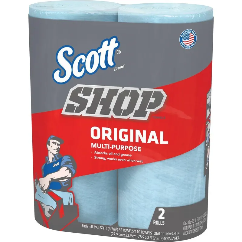 Scott 75040 Disposable Original Shop Towel (11 In. W x 9.4 In. L) 2-Roll/110-Sheets