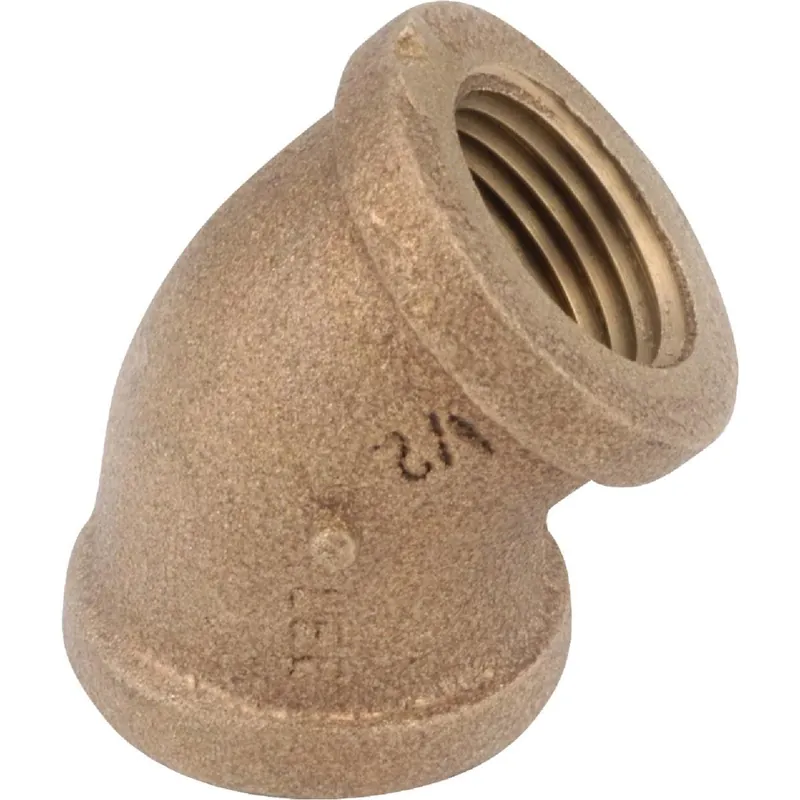 Anderson Metals 738107-04 1/4 In. 45 Deg. Red Brass Elbow (1/8 Bend)