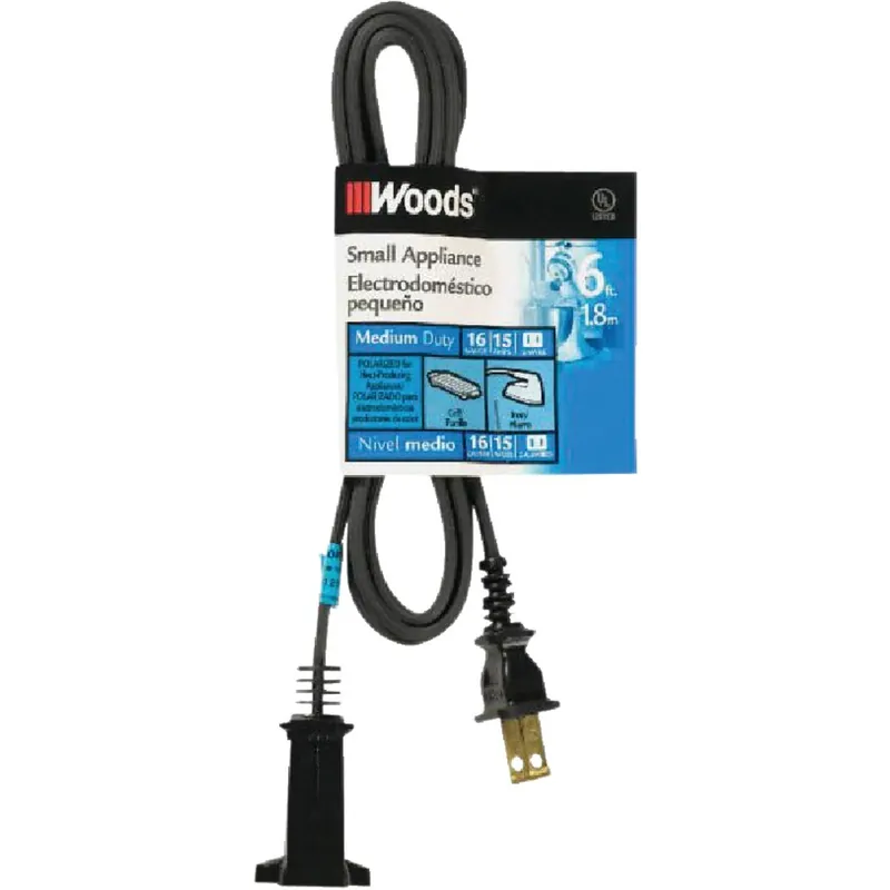 Woods 292 Heater & Appliance Cord 15A 6 Ft.