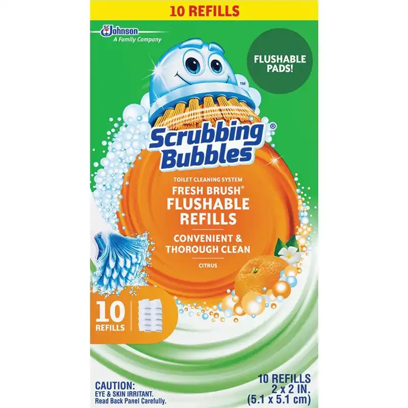 Scrubbing Bubbles 00907 Fresh Brush Toilet Wand Refill (10-Count)