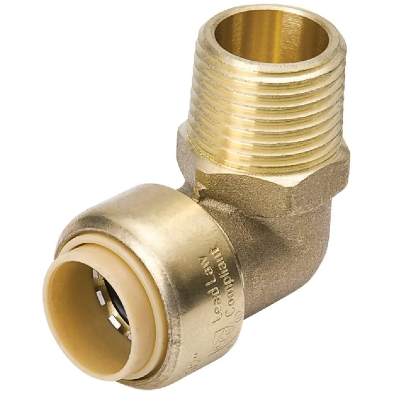 ProLine 6631-203 MUE6631-203 1/2 In. PF x 1/2 In. MPT 90 Deg. Push Fit Brass Elbow (1/4 Bend)