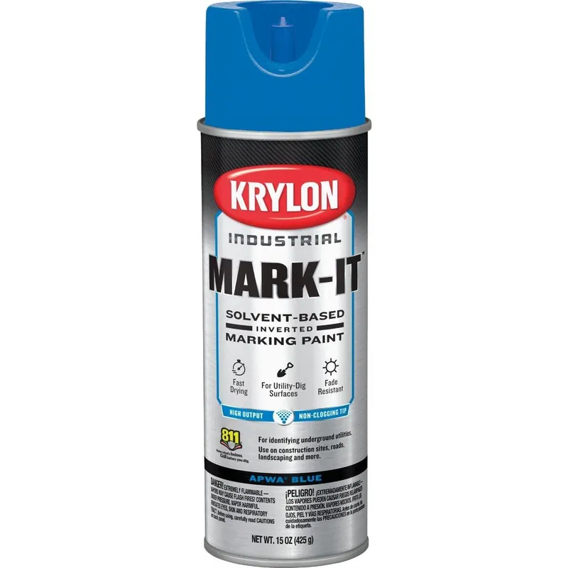 Krylon 730308 Mark-It Industrial SB APWA Blue Inverted Marking Paint