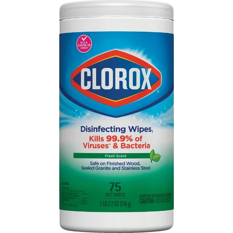 Clorox 01656 Fresh Scent Disinfecting Cleaning Wipes Tub (75-Count)