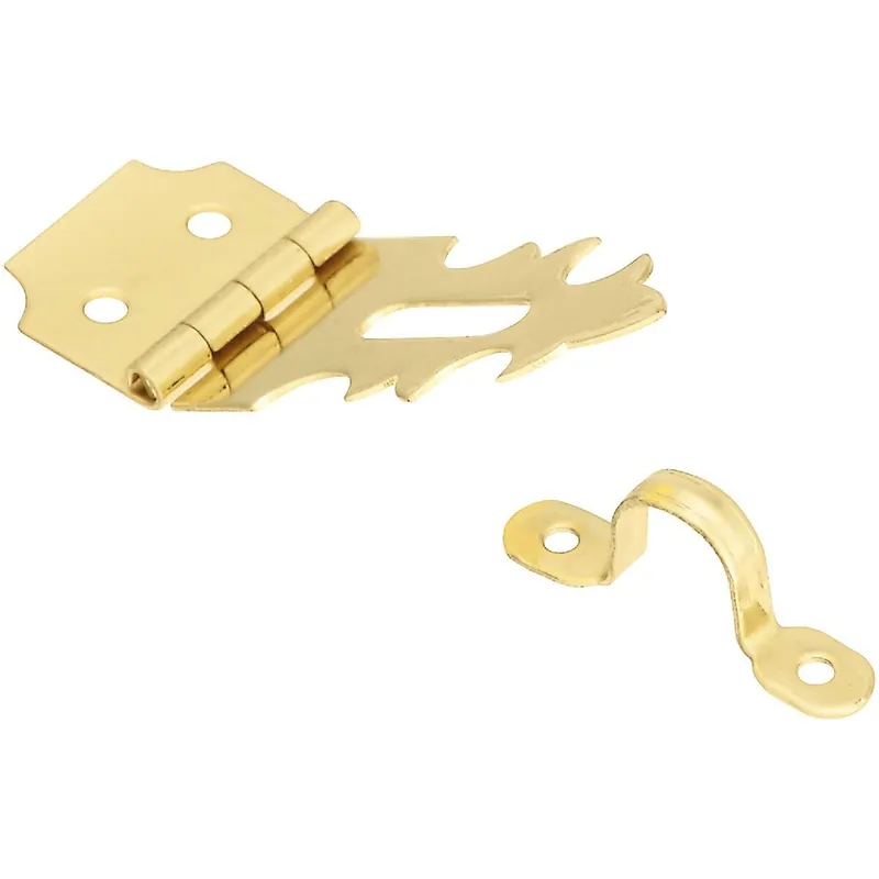 National N211912 3/4 In. x 2-3/4 In. Solid Brass Decorative Hasp With Hook
