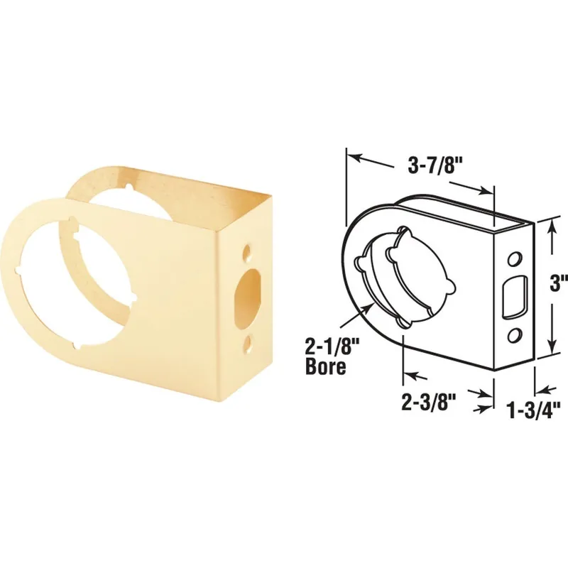 Defender Security U10261 Brass Contemporary Door Reinforcer
