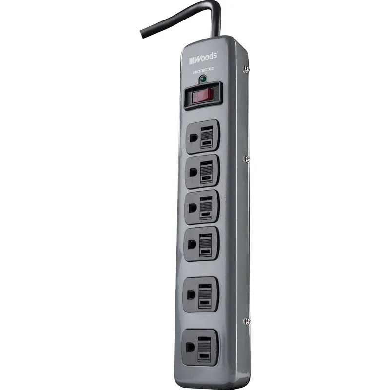 Woods 41546 Surge Protector Strip 6-Outlet 900J 3 Ft. Cord