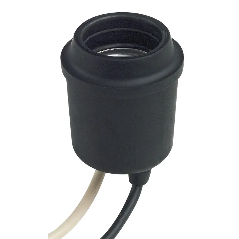 Leviton 003-00124-00D Keyless Medium Base Black Lamp Socket