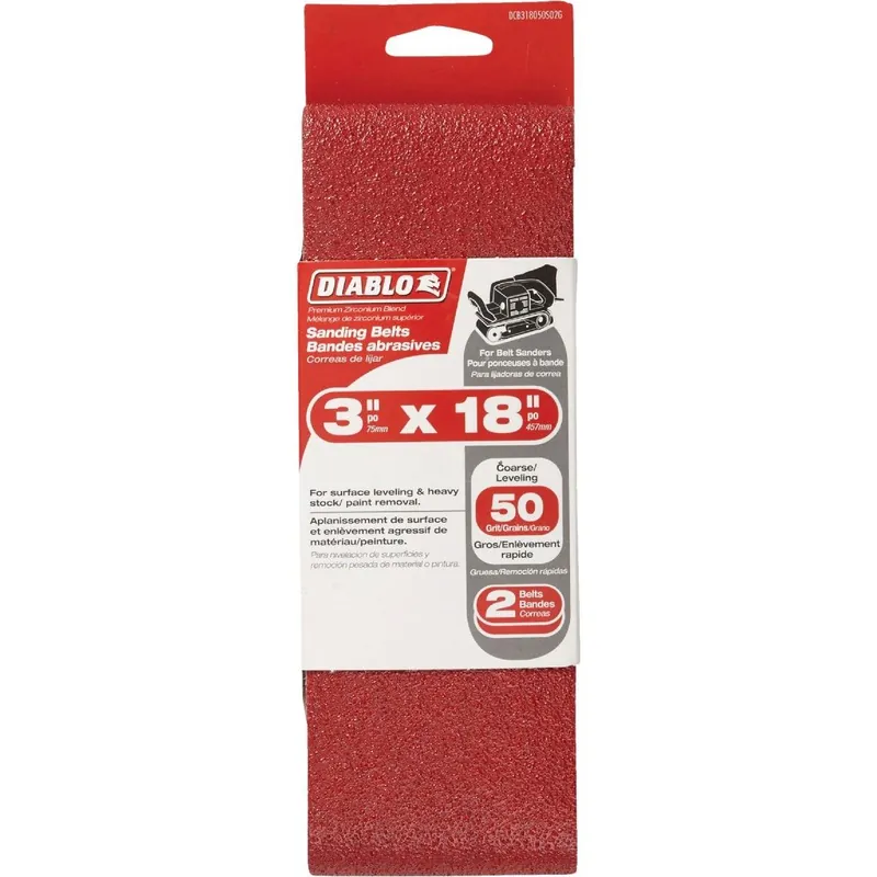 Diablo DCB318050S02G Sanding Belt General Purpose 3 In. x 18 In. 50 Grit Replacement MPN