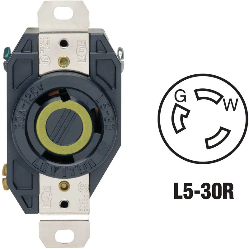Leviton 065-2610 LVT065-2610 30A 125V L5-30R Locking Outlet Receptacle